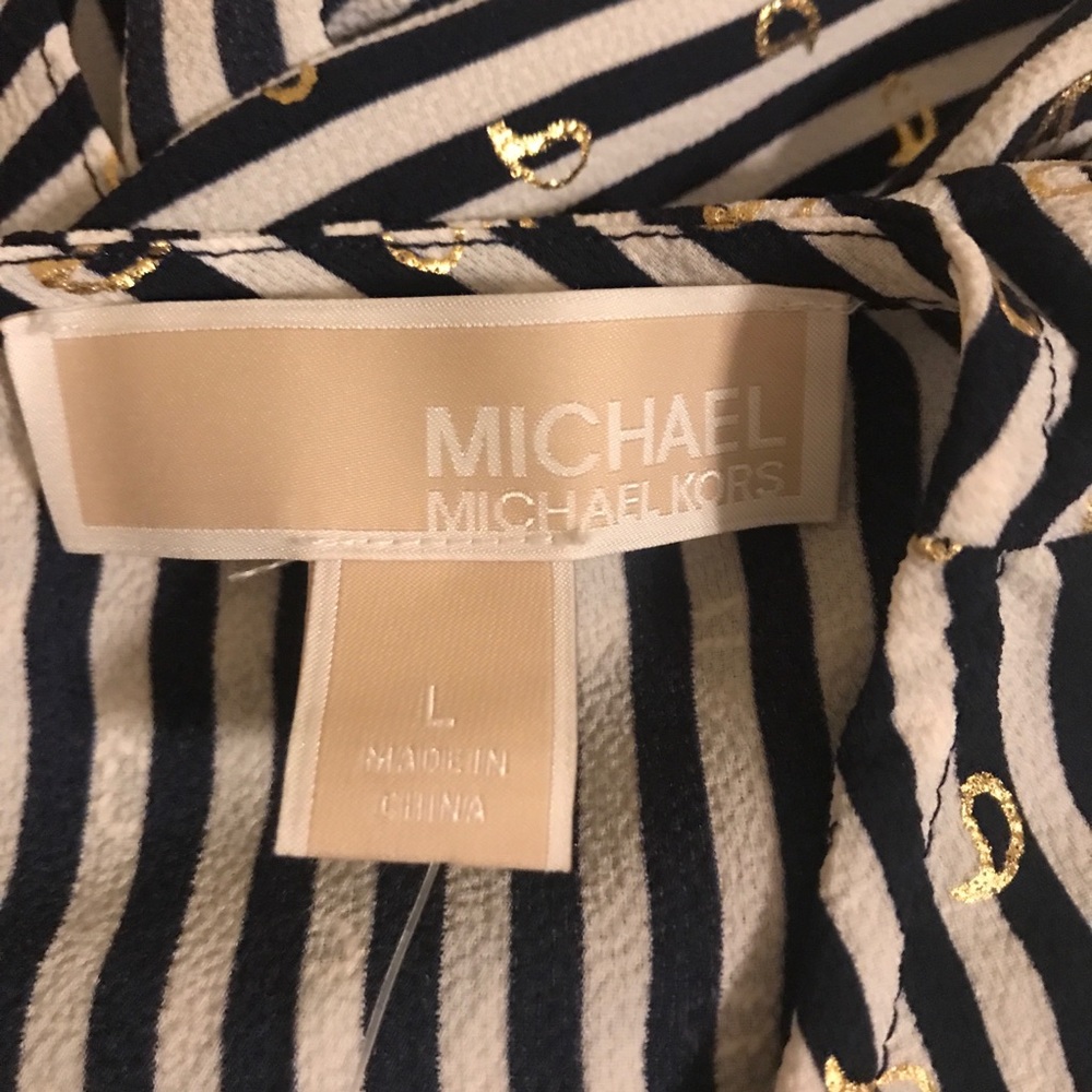 New Michael Kors Stripe & Paisley Printed Blouse - Picture 7 of 7